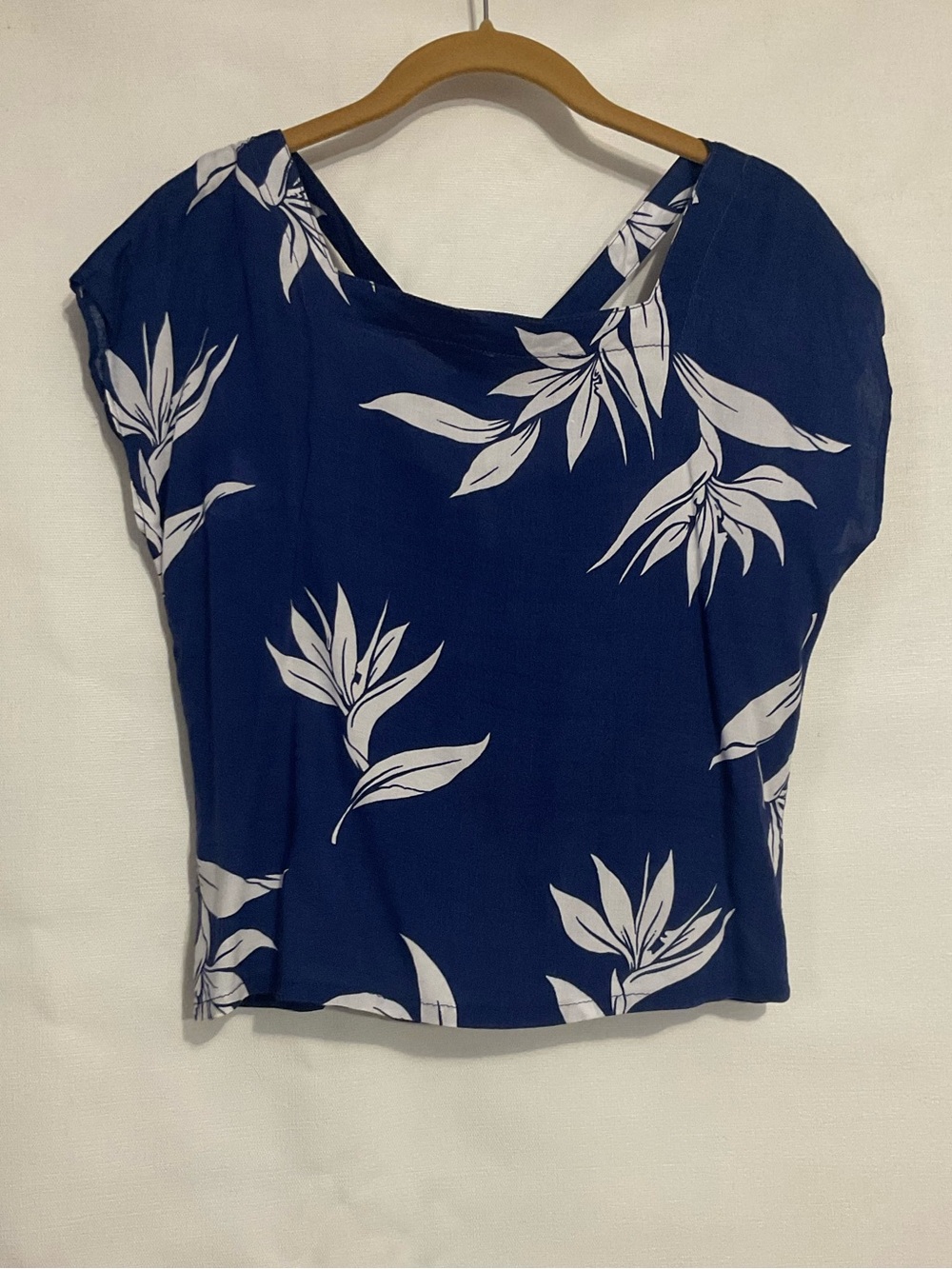 California krush VTG Hawaiian Bird of Paradise Flower Criss Cross Back Top Small - Picture 5 of 6